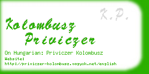 kolombusz priviczer business card